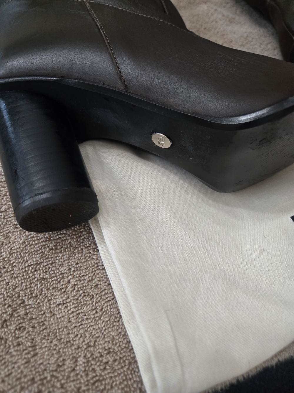 Zara Dark Brown Over-the-Knee Genuine Leather Boots Size 42/11 EUC - Picture 6 of 12